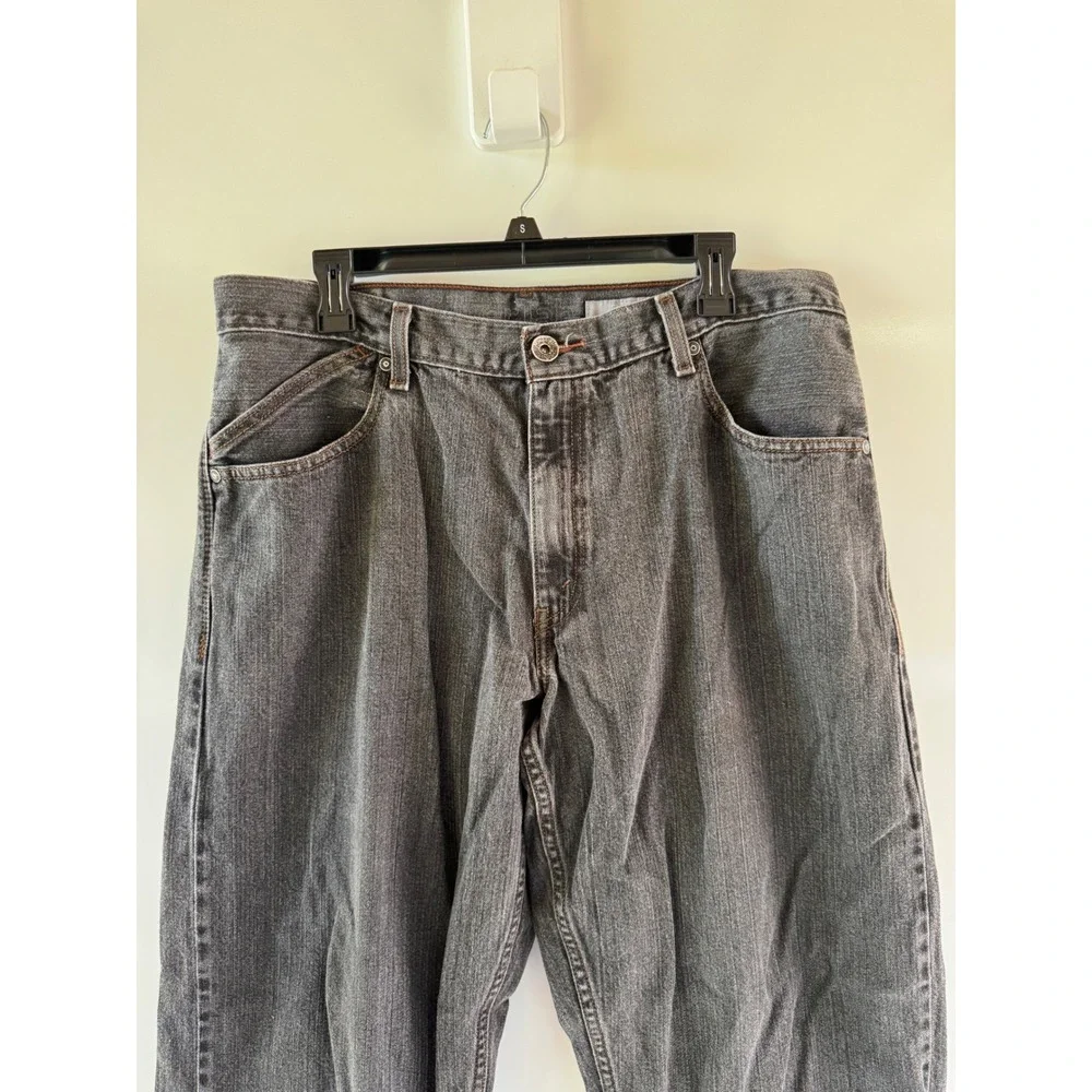 Levis SilverTab Baggy Jeans Mens 36x32 Faded Black Denim 90s Vintage Style
